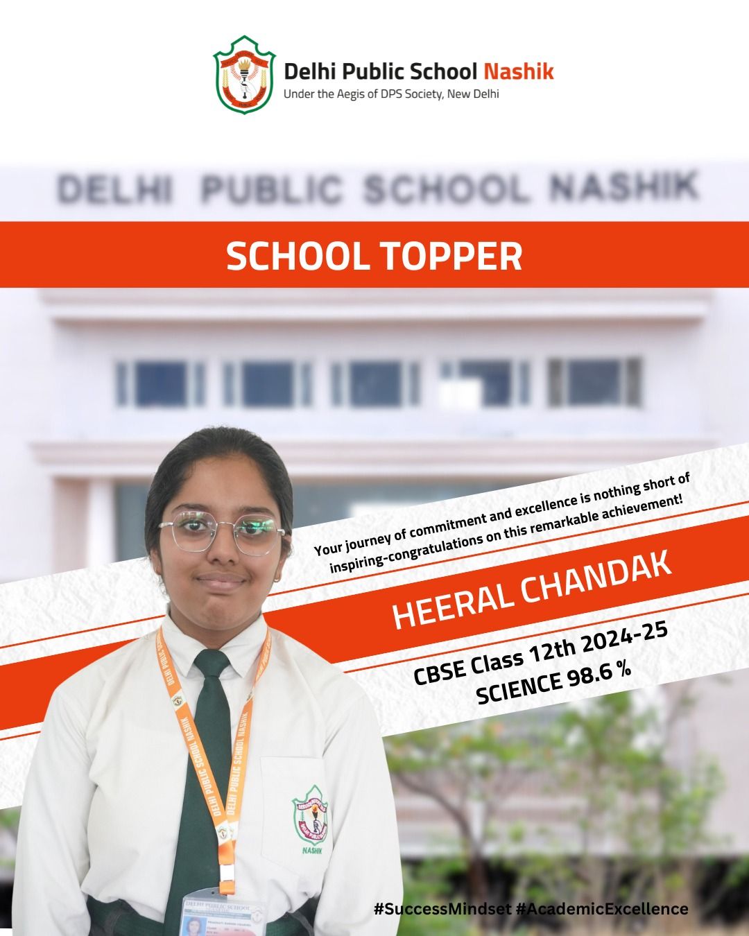 DPS Nashik Science Topper Class 12 – Heeral Chandak Shines Bright!