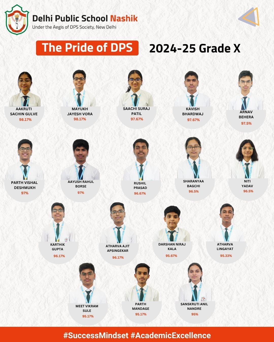 Celebrating the Academic Champions of Grade X – DPS Nashik Batch of 2024-25