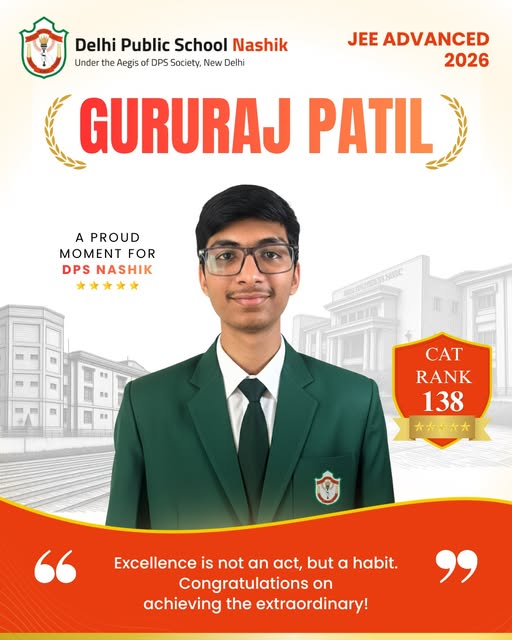 DPS Nashik Celebrates Gururaj Patil’s Exceptional JEE Advanced 2026 Achievement
