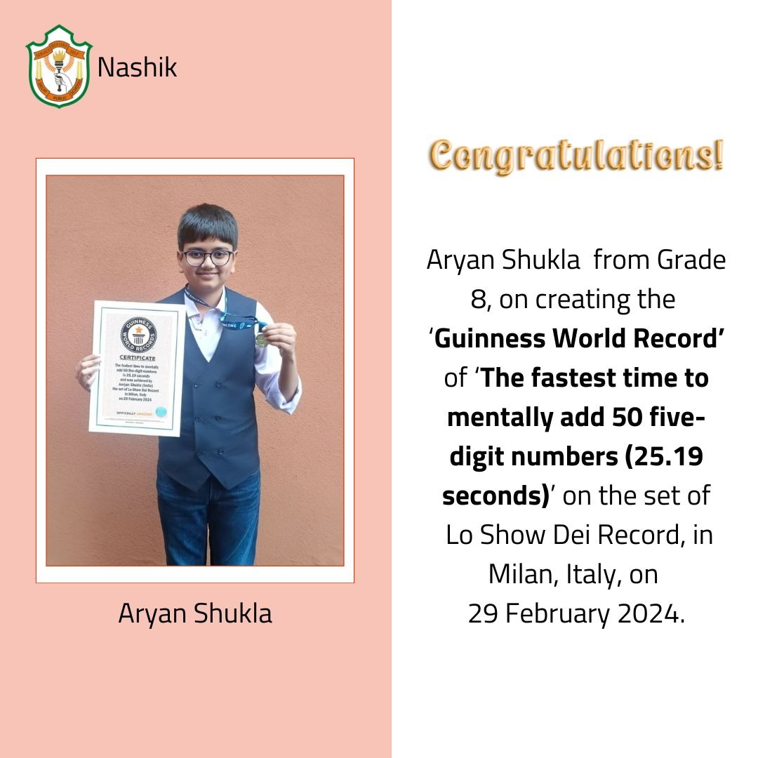 Guinness World Record of The Fasted time to mentally add 50 five-digit numbers(25.10 Sec)