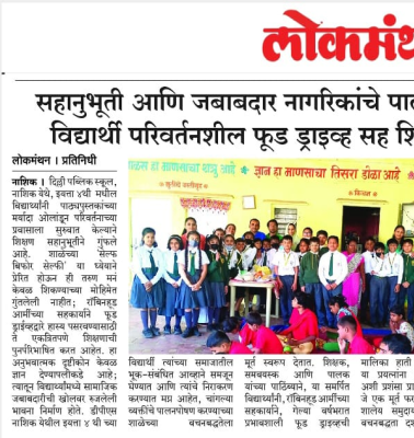 Students of DPS Nashik Connect Learning and Lives with a Transformative Food Drive