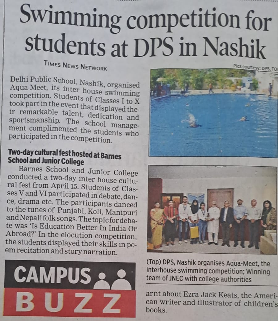 Swimming competition for students at DPS in Nashik