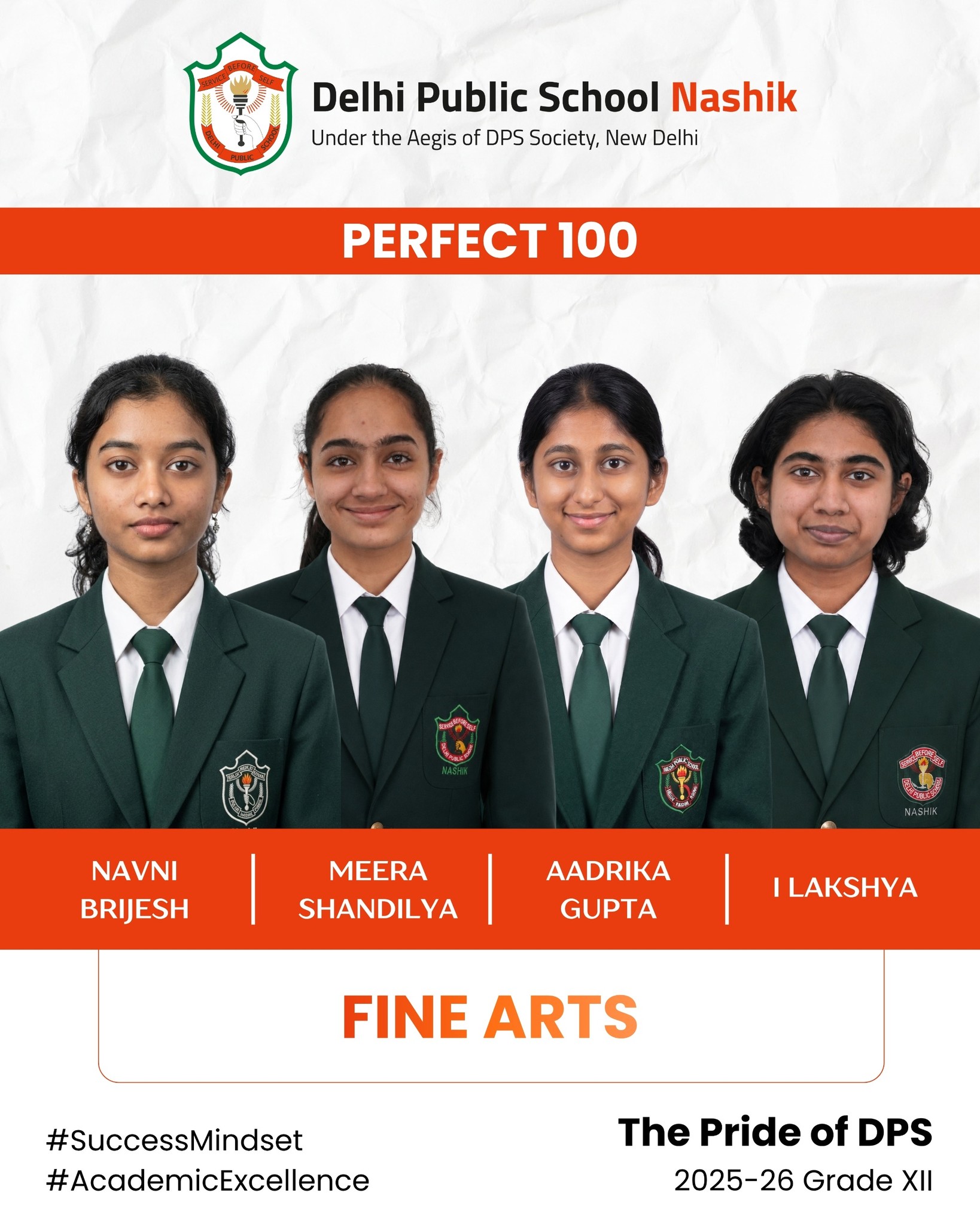 Perfect 100 in Fine Arts