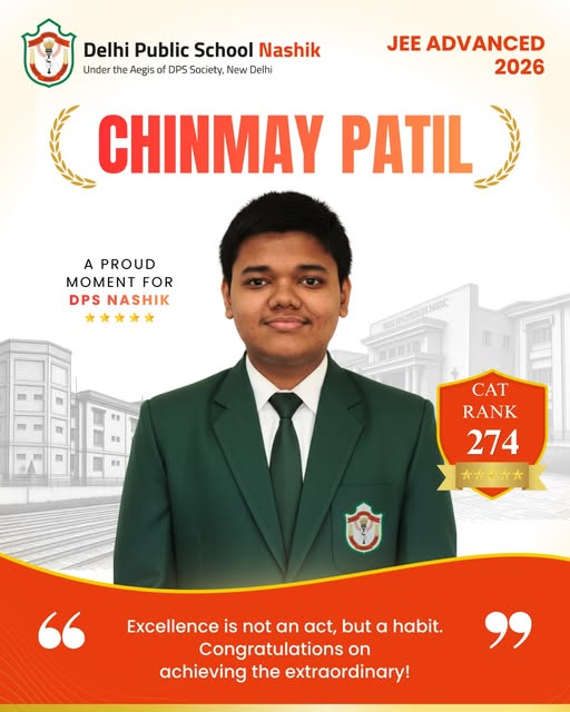 DPS Nashik Proudly Celebrates Chinmay Patil’s Outstanding JEE Advanced 2026 Achievement