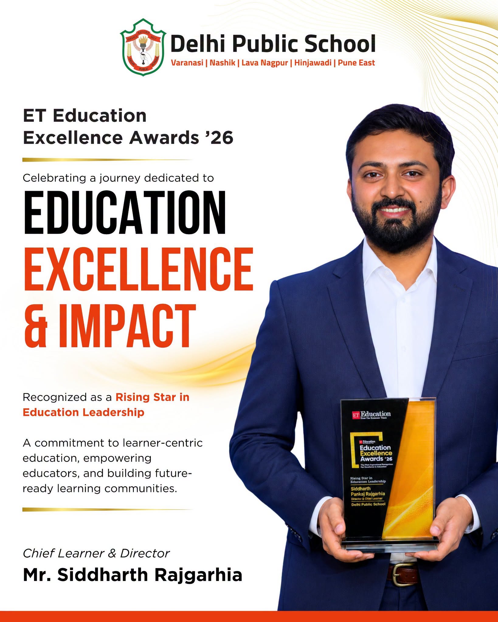 Proud Moment: Mr. Siddharth Rajgarhia Honored as Rising Star in Education Leadership