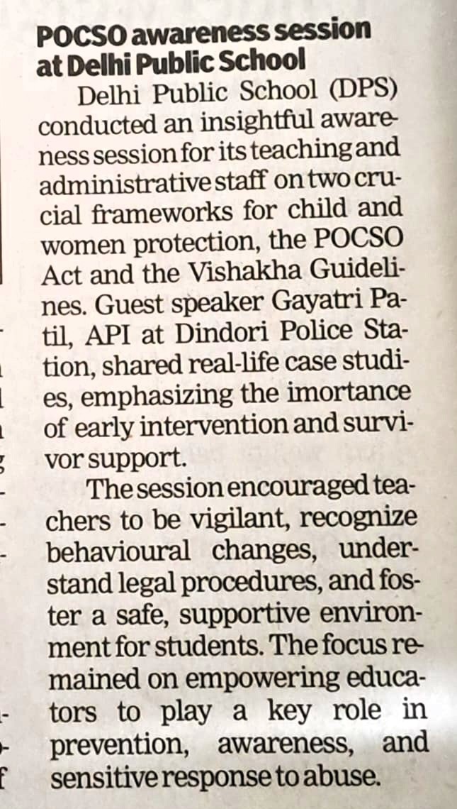 POCSO awareness session at DPS Nashik