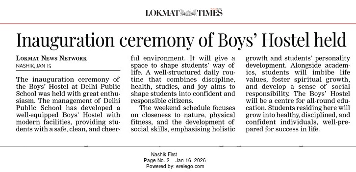Inauguration of Boys’ Hostel at Delhi Public School, Nashik